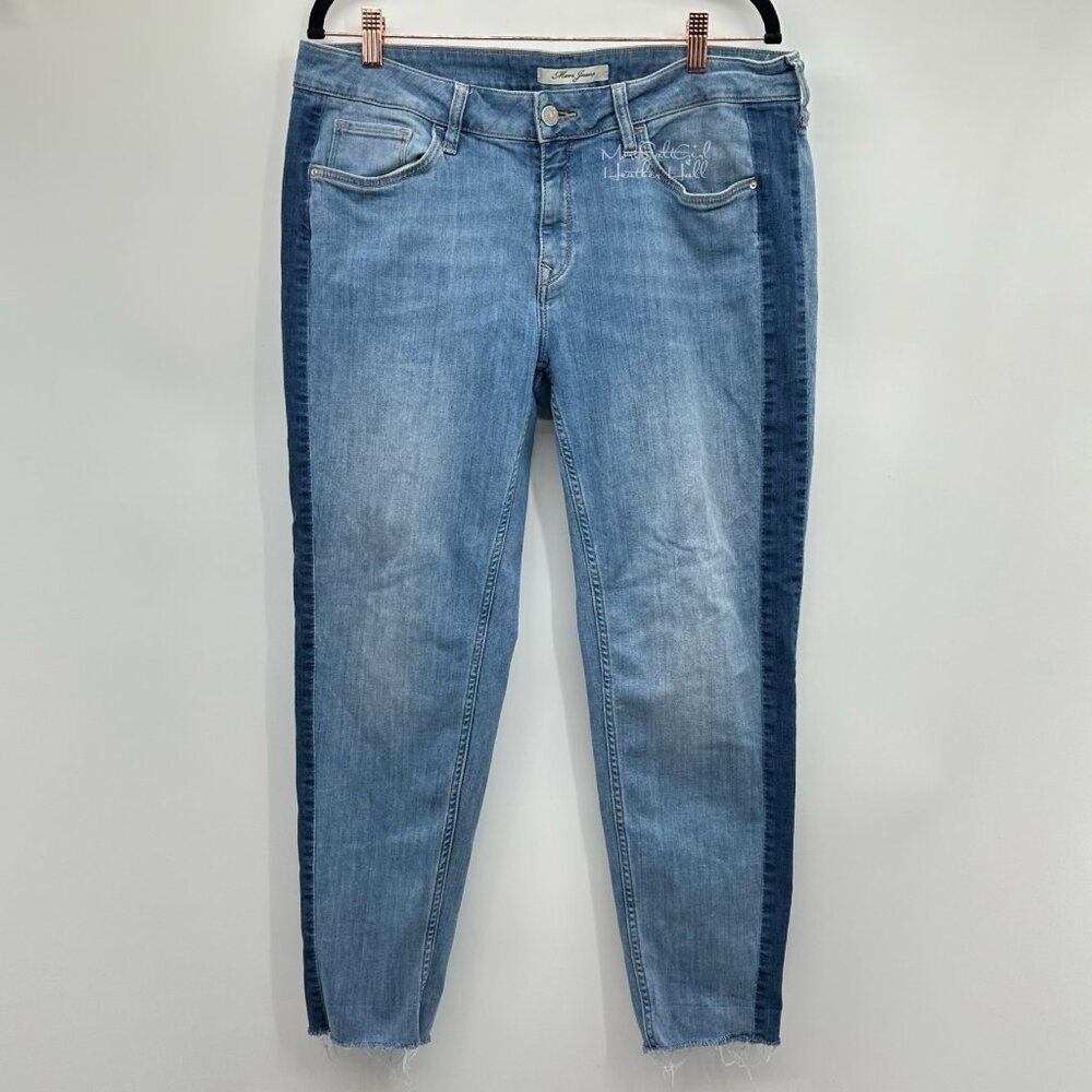 Mavi Side Stripe Raw Hem Ankle Cropped Jeans 31